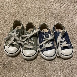 Toddler converse size 6 - olive green and blue